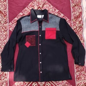 Koret Black and Red Lightweight Shirt Jacket